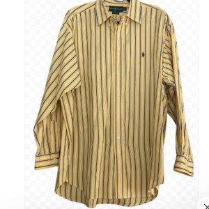 Ralph Lauren Blake Yellow Striped Button Down Shirt Men’s XL